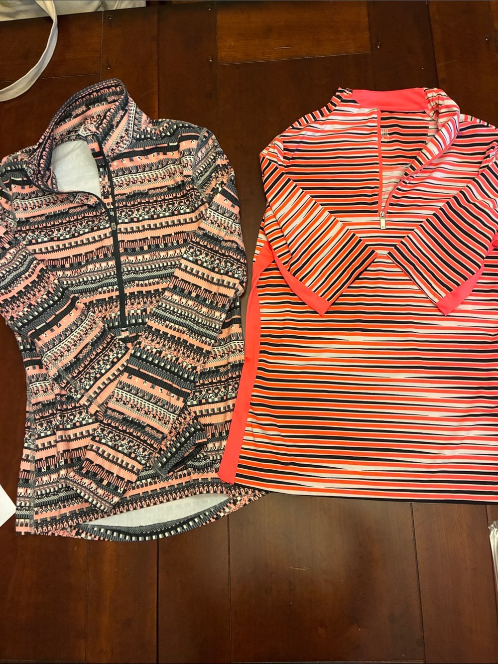 Striped & Patterned Quarter-Zip golf Tops - Set of 2 small